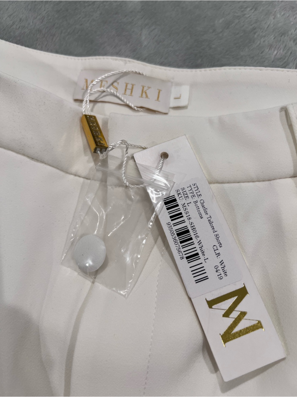 Meshki White Tailored Shorts